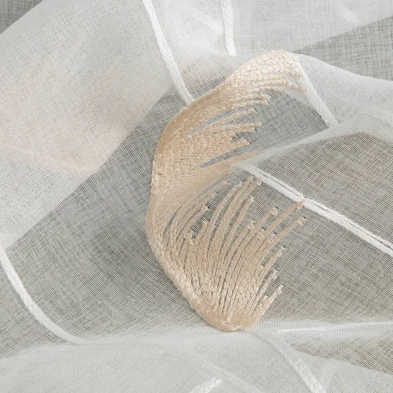 Zavjesa 140x250 ukrašena vezom pampas trave u boho stilu Abbie