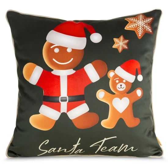 Jastučnica od mekog baršuna s motivom božićnih kolačića 60x60 GINGER