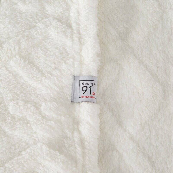 Deka bijela s ukrasnom pletenicom 200x220 