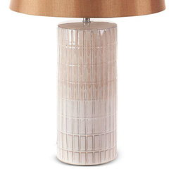 Lampa stolna izrađena od keramičke gline sa sjajnim smeđam abažurom 33X56 Edna