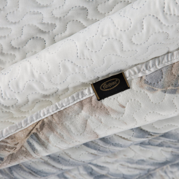 Baršunasti prekrivač za krevet 200x220 cm ukrašen botaničkim printom