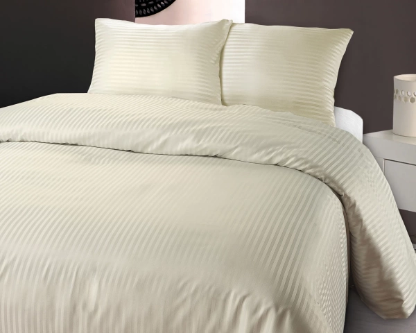 Krem posteljina prugi 200x220 mikroperkal Dallas