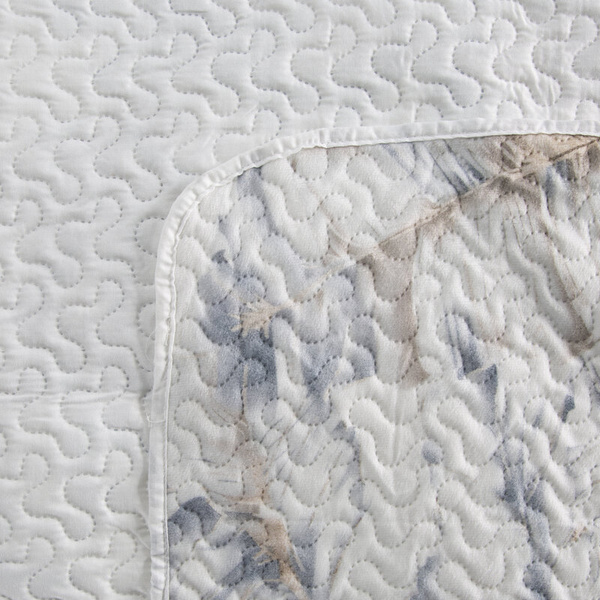 Baršunasti prekrivač za krevet 200x220 cm ukrašen botaničkim printom