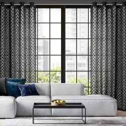 EVA MINGE gotova zavjesa 135x250 od šifonske tkanine ukrašena pomponima s dodatkom sjajnog konca AURELIA 