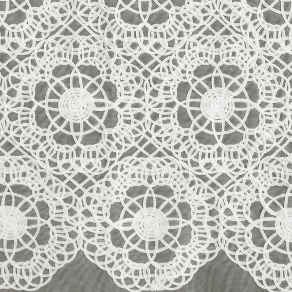 Zavjesa od peruanske tkanine ukrašena aplikacijom prirodna boja 140x250 cm - LIZA