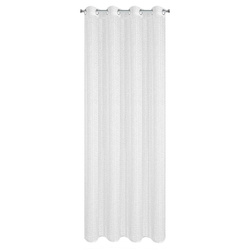 Bijela mrežasta zavjesa s moher koncem, 140x250 cm - KLOE
