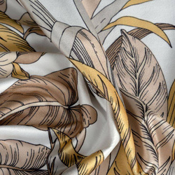 Zavjesa od mekanog baršuna s printom cvijeća i lišća 140x250 Bari