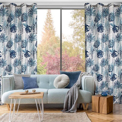 Zavjesa 140x250 s motivom egzotičnog lišća i sjajnim printom Malta