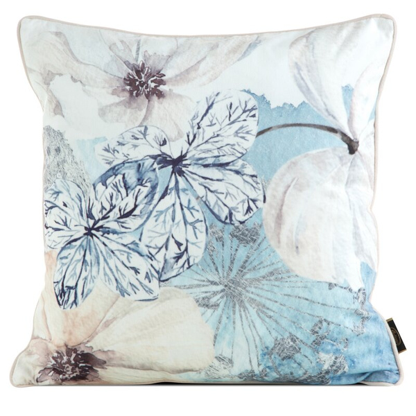 PREMIUM dvostrana jastučnica 45x45 od mekog baršuna s cvjetnim motivom i rubnim detaljima VELVET