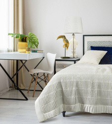 Stolna lampa alisa na postolju od dimljenog stakla sa abažurom od baršunaste tkanine s maštovitim uzorkom 35x70