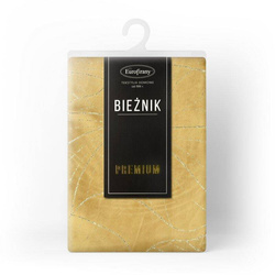 Nadstolnjak od baršuna s nježnim svijetlozlatnim listovima lopoča  35 x 220 cm Blink 18