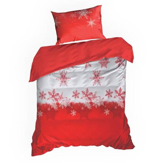 Božićna posteljina 140x200 snježne pahulje od visokokvalitetnog pamuka Santa 4