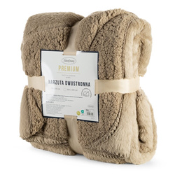 Zimska deka 170x210 cm, dvostrani prekrivač od ugodnog krzna i tkanine s uzorkom janjeće kože, NINA Premium