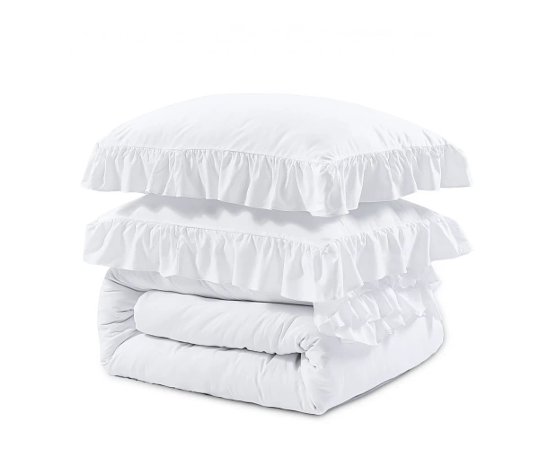 Elegantna bijela posteljina s volanima 240x200/220 RufflesWhite