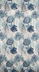 Zavjesa 140x250 s motivom egzotičnog lišća i sjajnim printom Malta