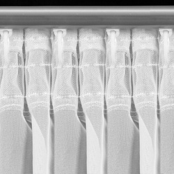 Bijela šifonska zavjesa ukrašena izvezenom aplikacijom, traka 400x140 cm, LILI