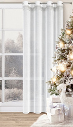 Božićna zavjesa od gaze ukrašena aplikacijom s motivom zvijezde, 140x250 cm - XMAS