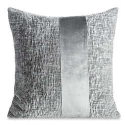 Jastučnica od šenila 45x45 cm ukrašena baršunastom prugom CARLA 05