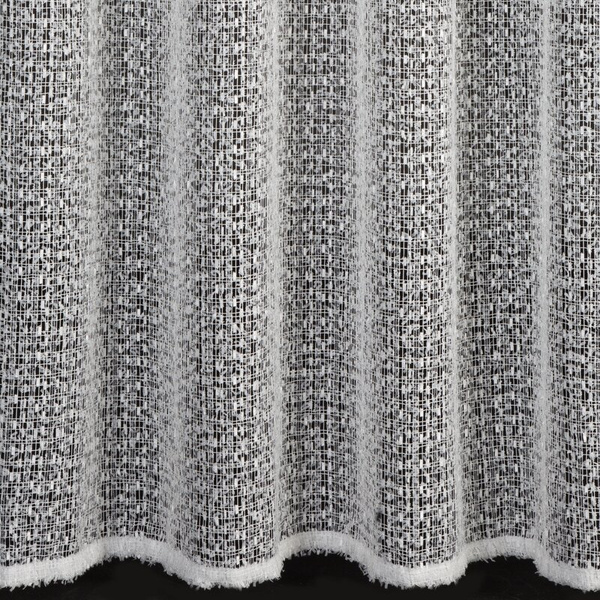 Bijela mrežasta zavjesa s moher koncem, 140x250 cm - KLOE