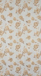 Zavjesa 140x250 ukrašena printom ruža s dodatkom zlata, izrađena od gaze, MELA 