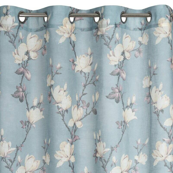 Zavjesa 140x250 od eko stila etamina s motivom magnolije, poluproziran Luna