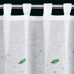 Bijelo-zelena kuhinjska zavjesa od gaze s božićnim printom, 150x90 cm - Xmas 4