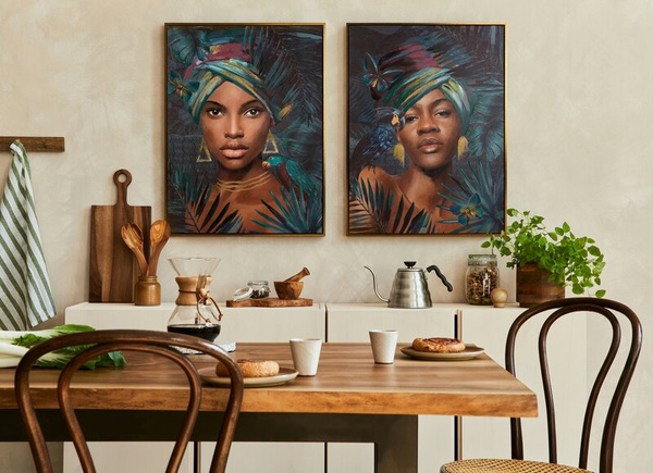 BELLE 2 slika portret žene ručno oslikana na platnu u zlatnom okviru 467B 60x80