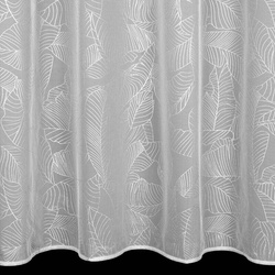 Zavjesa izrađena od tkanine s finom mrežastom strukturom i srebrnim tiskom lišća 140x260 Leila