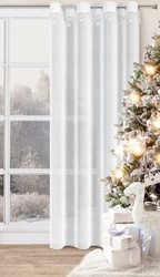 Božićna zavjesa od gaze ukrašena aplikacijom s motivom zvijezde, 140x250 cm - XMAS