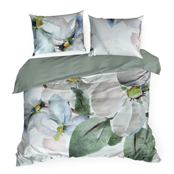 Posteljina 220x200 cm od  egipatskog pamučnog makosatina, s dizajnerskim printom Eve Minge