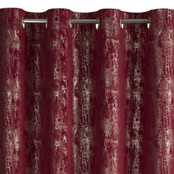 Bordo baršunasta zavjesa sa sjajnim printom, 140x250 cm - INGRID