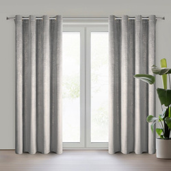 Baršunasta zavjesa ukrašena sjajnim printom, 135x250 cm, zlatne rupice - BETHY