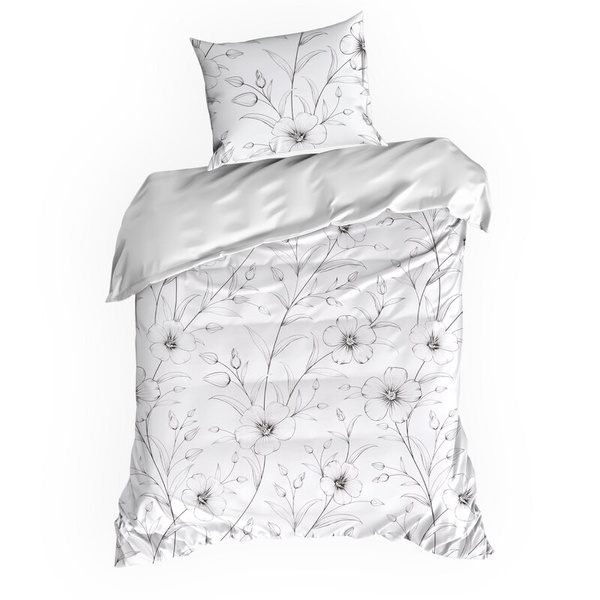 Posteljina 160x200 cm od pamučnog satena s cvjetnim uzorkom SPRING