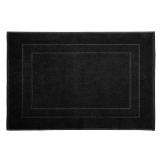 Lagani kupaonski tepih 60x90 od pamučnog frotira ukrašeni prugom kariranog uzorka, CALEB dobro upija vodu