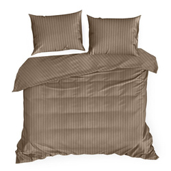 Premium prugasta posteljina za apartmane od pamučnog satena 140x200