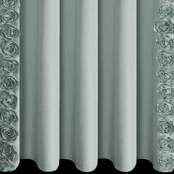 Ekskluzivna baršunasta zavjesa ukrašena 3D aplikacijom ruže 140x270 cm traka - ROSES Eva Minge