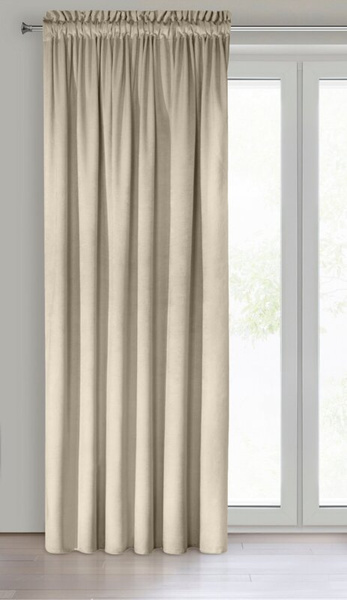 Zavjesa od jednobojnog mekog baršuna trakasta 140x270 cm ružičasta ROSA  