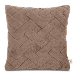 Jastučnica 45x45 cm srebrna od mekog pliša ukrašena reljefnim uzorkom CARO 