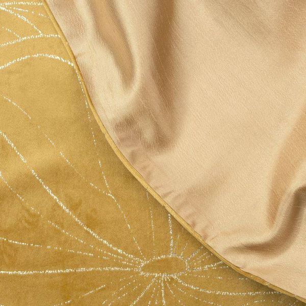 Nadstolnjak od baršuna s nježnim svijetlozlatnim listovima lopoča  35 x 220 cm Blink 18