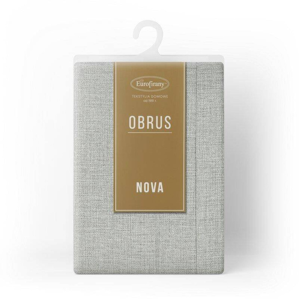 Svijetlo sivi stolnjak s ukrasnim rubom i srebrnim koncem 145x400 Stella 2