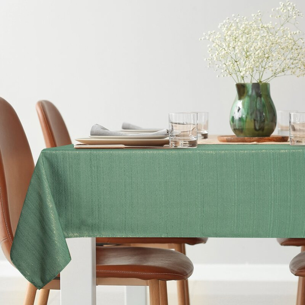 Zeleni stolnjak 140x260 cm tkan sjajnim koncem - GLAMO
