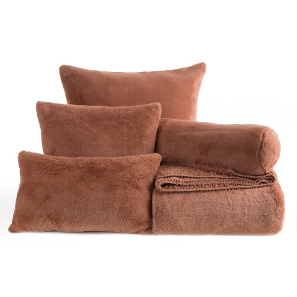 Zimska deka 170x210 cm, dvostrani prekrivač od ugodnog krzna i tkanine s uzorkom janjeće kože, NINA Premium