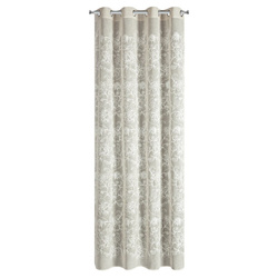 Zavjesa od tkanine prirodnog izgleda ukrašena šenil vezom, 140x250 cm - LILY