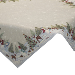 Božićni tapiserijski stolnjak 100x100 cm ukrašen božićnim motivom