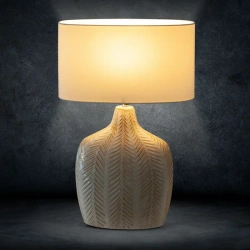 Krem-zlatna keramička lampa s reljefnim uzorkom Liza 38x18x58