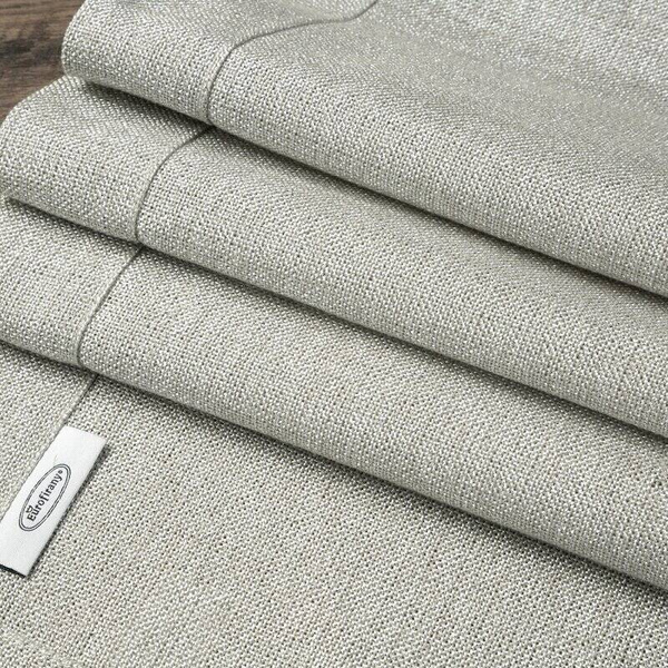 Stolnjak 140x180 s lanenim tkanjem i sjajnim koncem, završen dvostrukom trakom na rubovima BIANCA 2