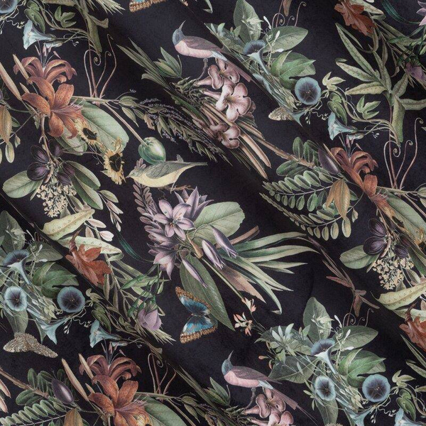 Zavjesa od mekog baršuna s botaničkim uzorkom i 3D efektom 140x250 cm Becky