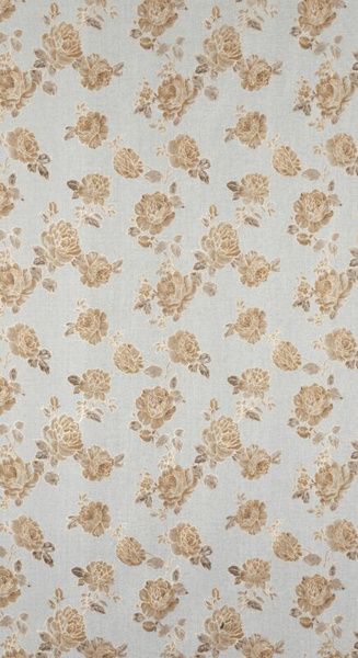 Zavjesa 140x250 ukrašena printom ruža s dodatkom zlata, izrađena od gaze, MELA 