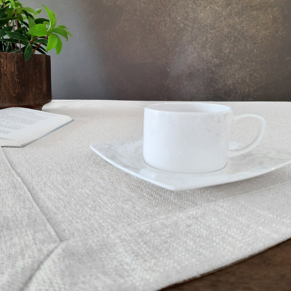 Bijeli nadstolnjak 40x140 s ukrasnim rubom 40x200 Stella 2