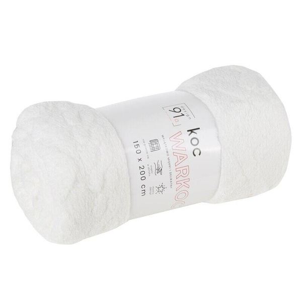 Deka bijela s ukrasnom pletenicom 200x220 